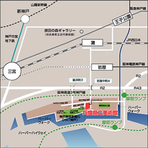 交通アクセスの地図