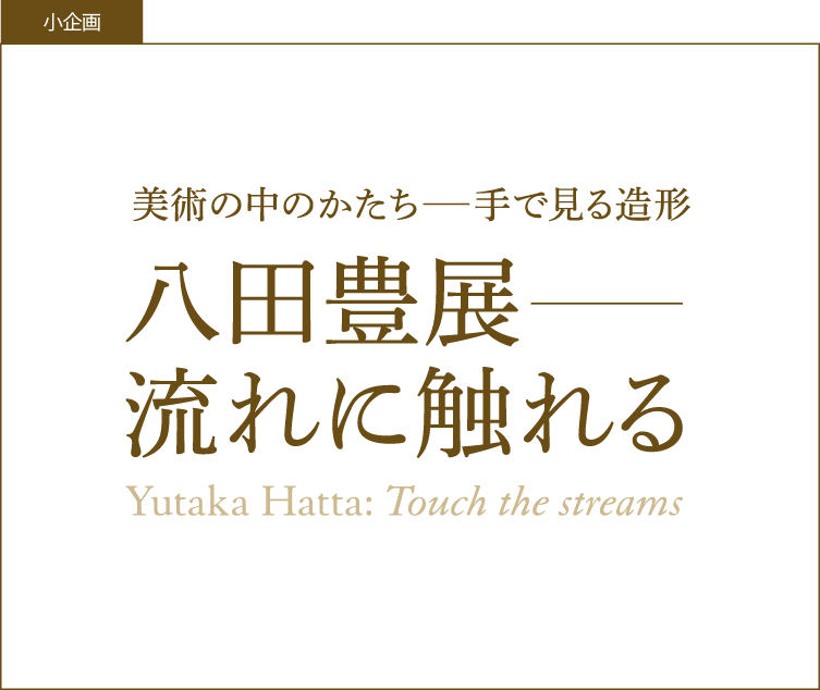 小企画：美術の中のかたち－手で見る造形 八田豊展　流れに触れる Form in Art Yutaka Hatta exhibition: Touch the streams