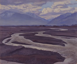 石井柏亭《山河在》1945年　松本市美術館蔵
