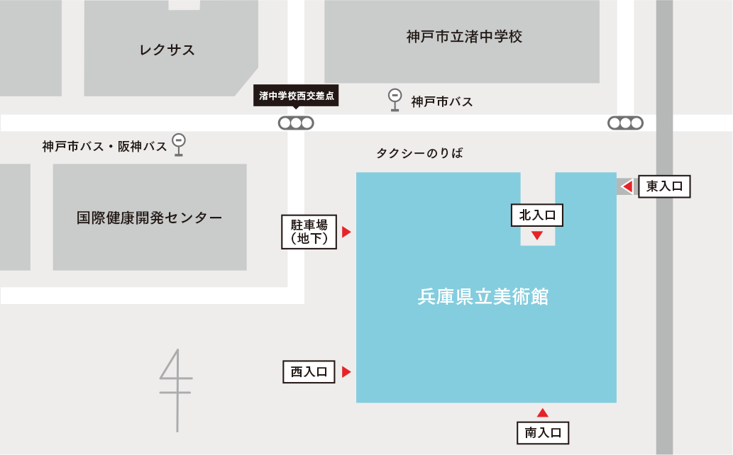 美術館入口周辺MAP