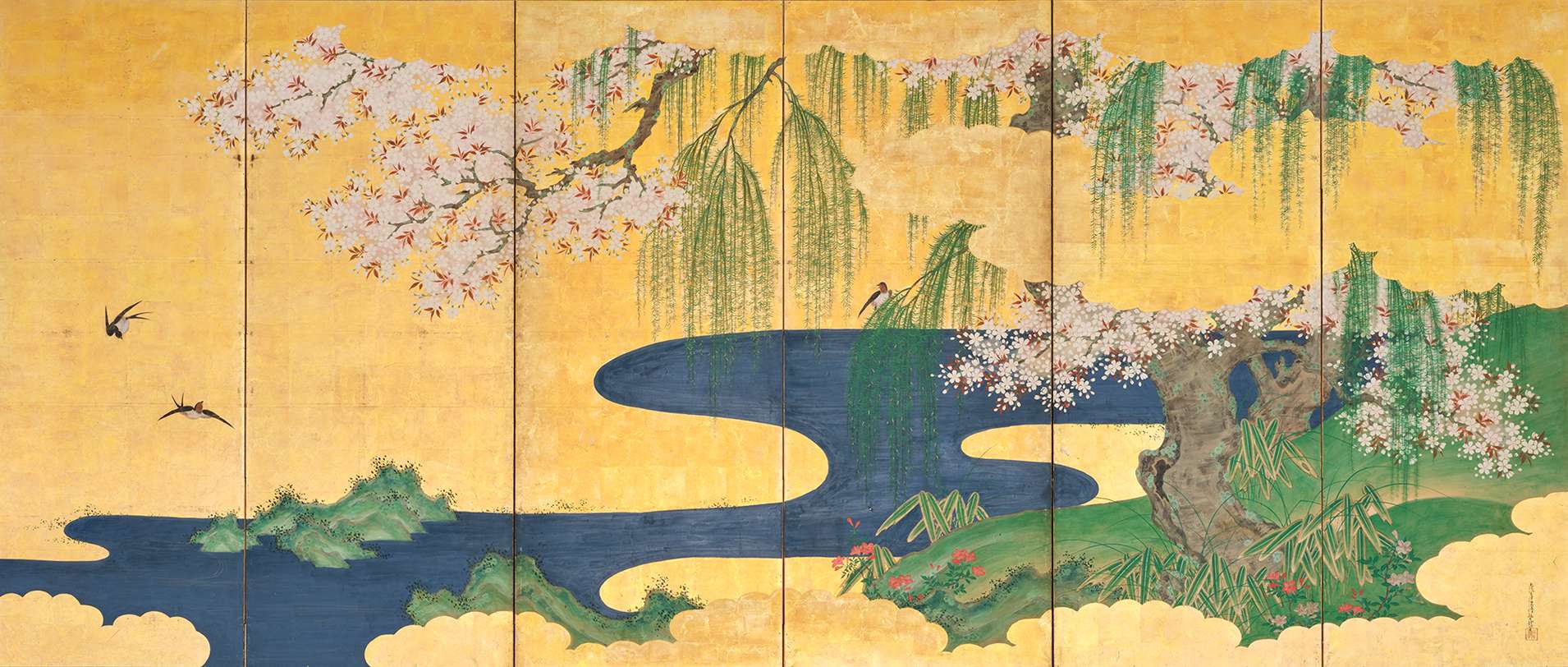 TOSA Mitsuoki Birds and Flowers in Spring and Autumn　Edo period, 17th century The Egawa Collection